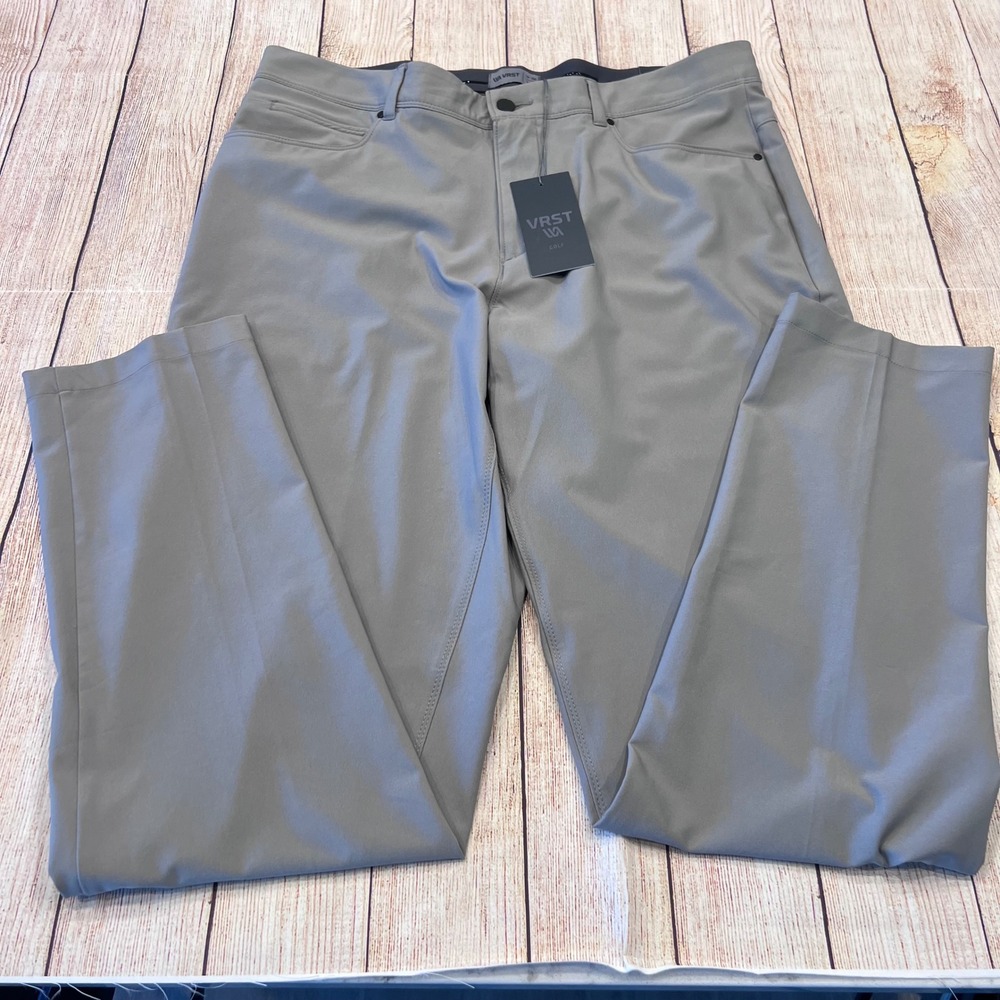 VRST Golf Mens 5 Pocket Slim Tech Pants Silver Shadow 36x34 MVG25004 Grey NWT - Picture 5 of 8